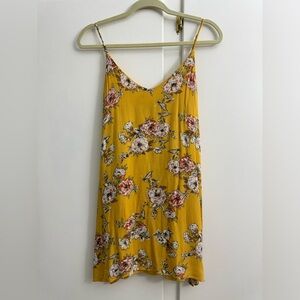 Floral Mustard Mini Dress